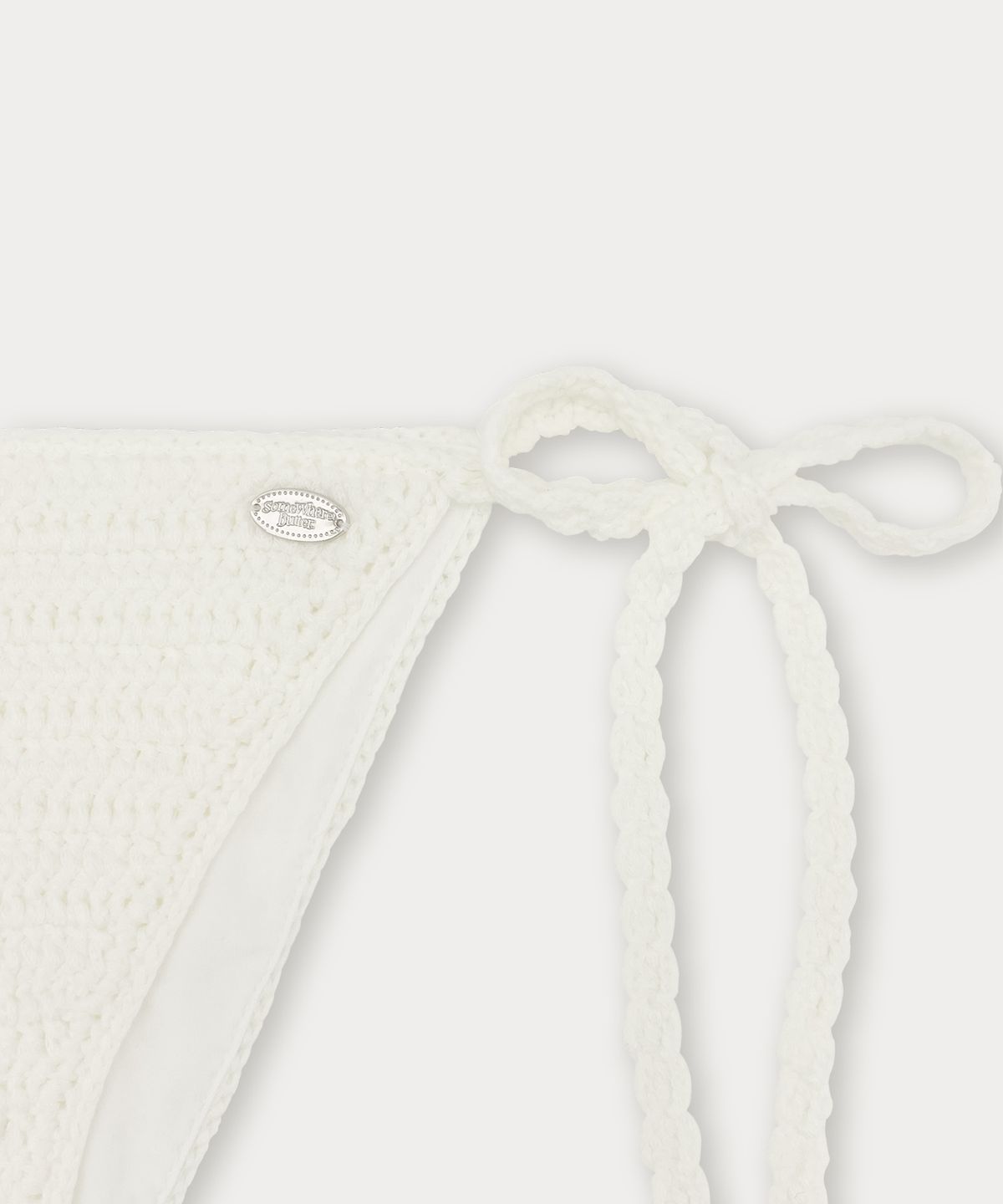 썸웨어버터(SOMEWHEREBUTTER) Handmade Mesh Knit Bikini - Ivory