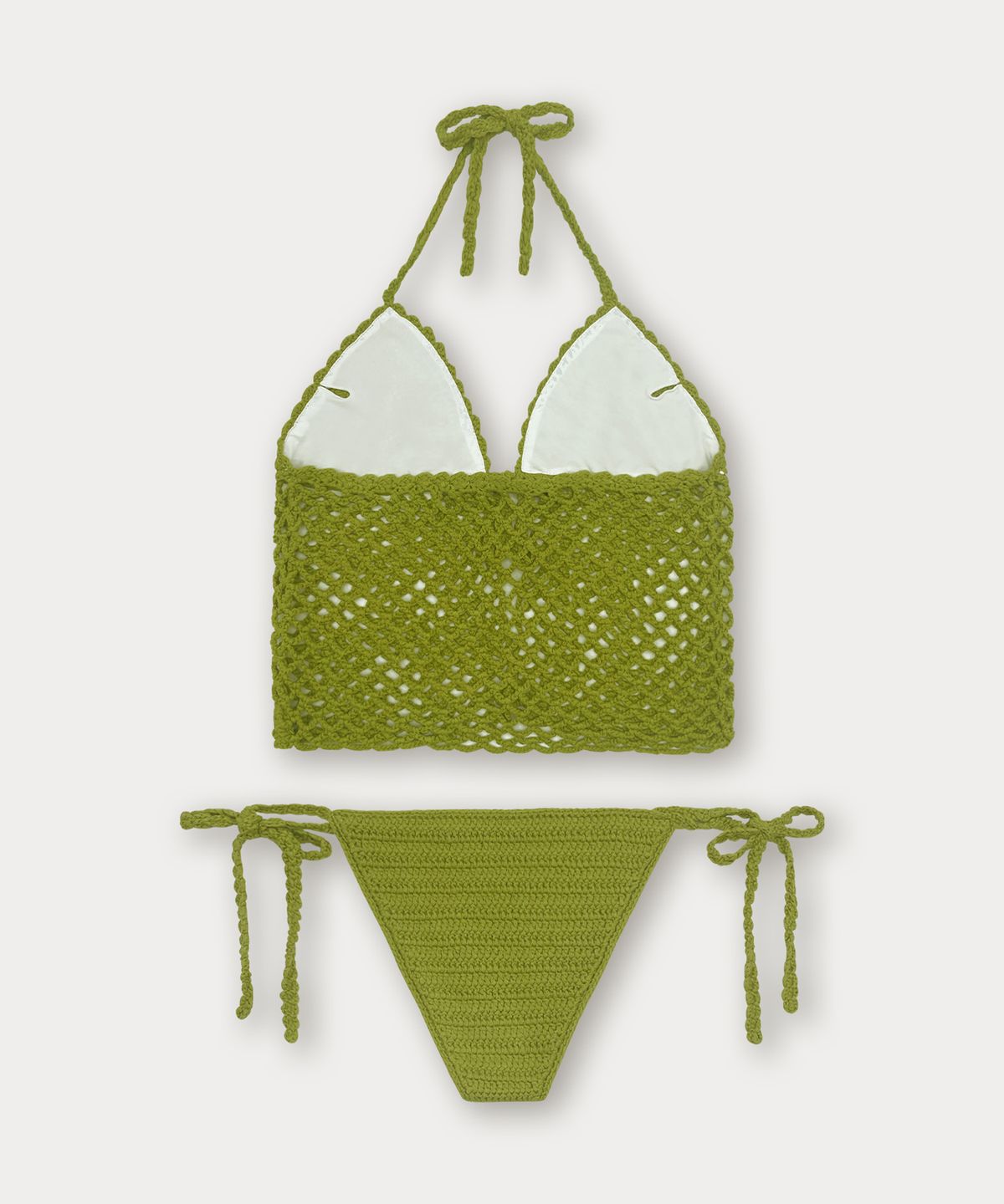썸웨어버터(SOMEWHEREBUTTER) Handmade Mesh Knit Bikini - Olive