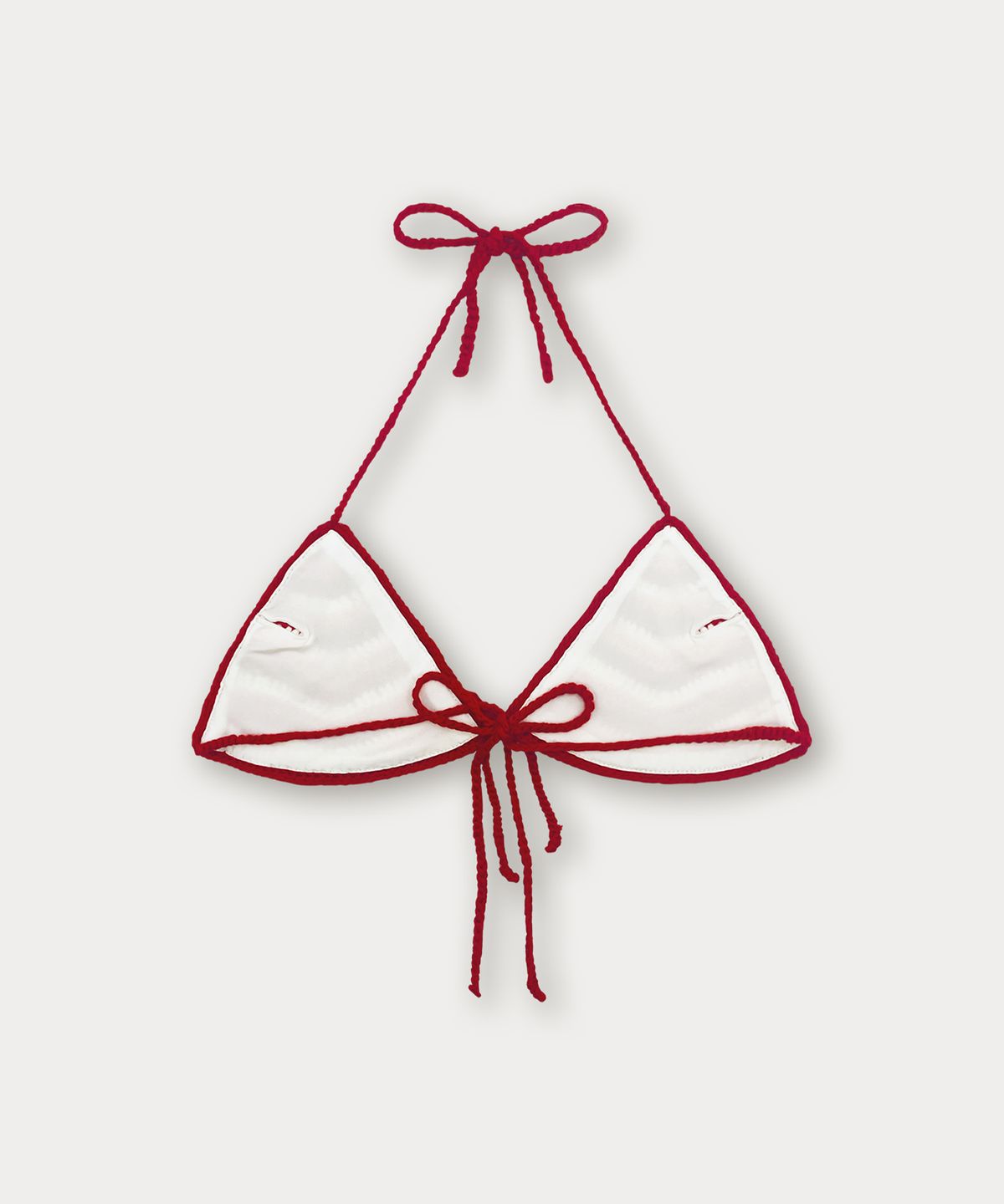 썸웨어버터(SOMEWHEREBUTTER) Handmade Stripe Knit Bikini - Red
