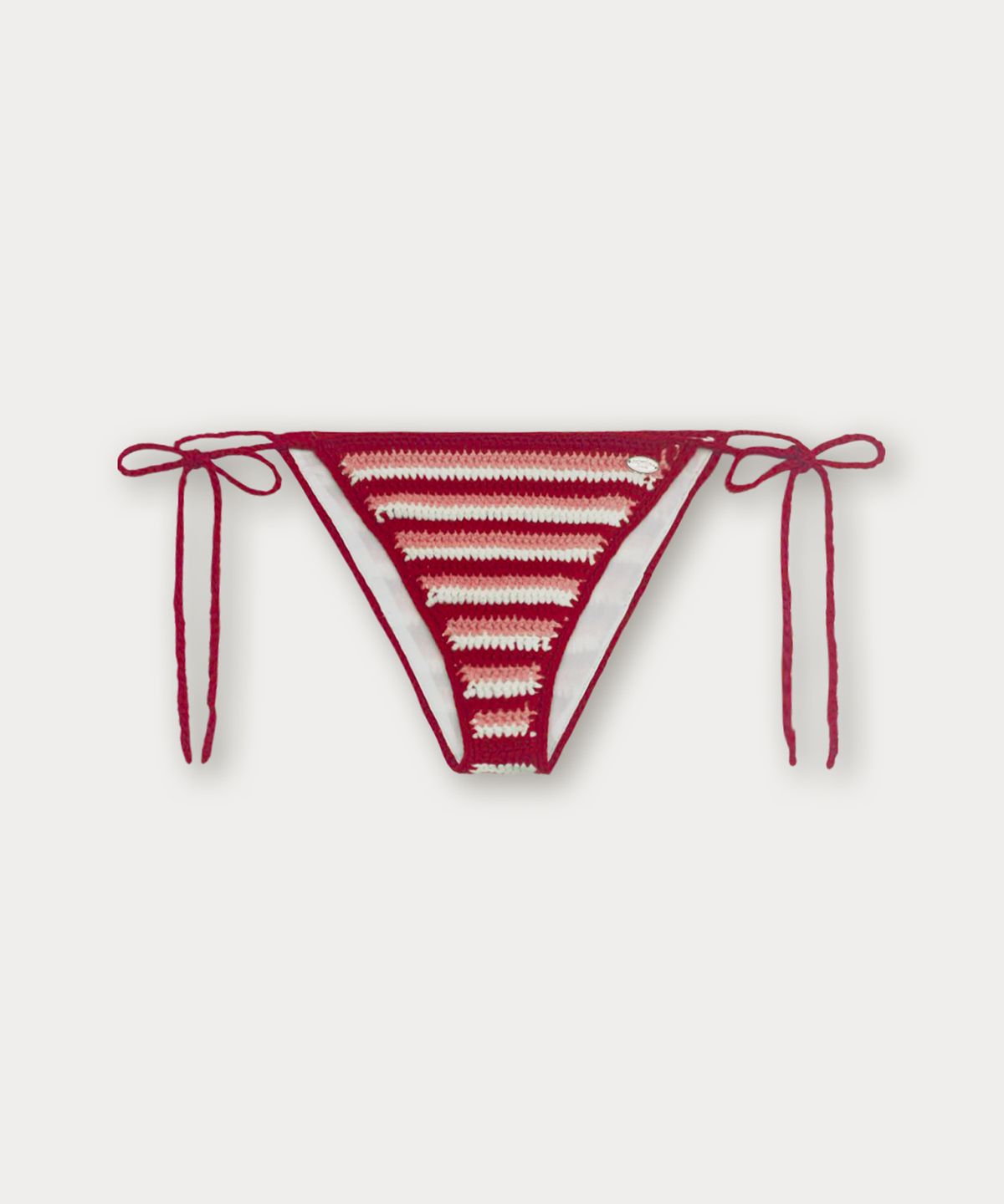 썸웨어버터(SOMEWHEREBUTTER) Handmade Stripe Knit Bikini - Red