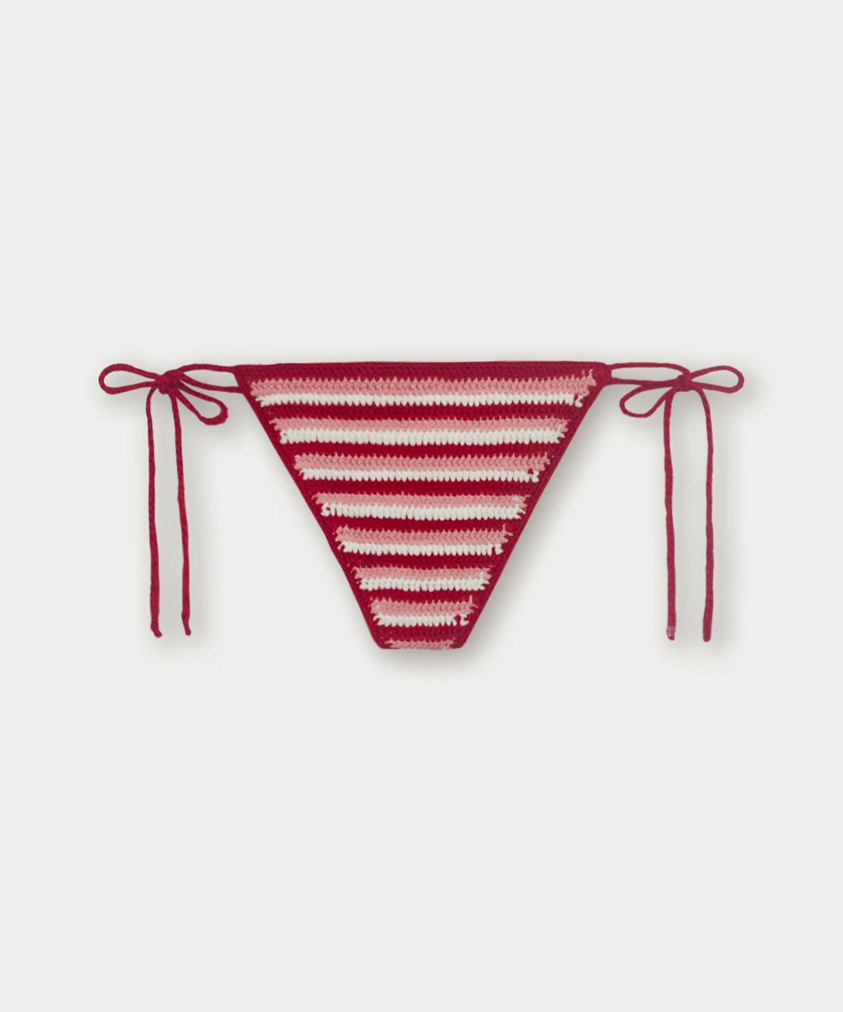 썸웨어버터(SOMEWHEREBUTTER) Handmade Stripe Knit Bikini - Red