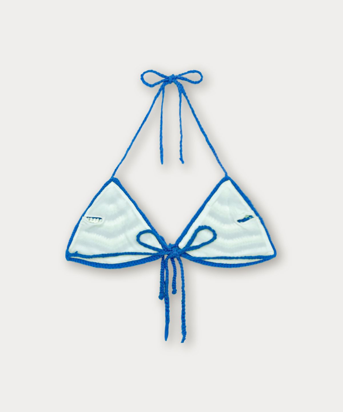 썸웨어버터(SOMEWHEREBUTTER) Handmade Stripe Knit Bikini - Blue
