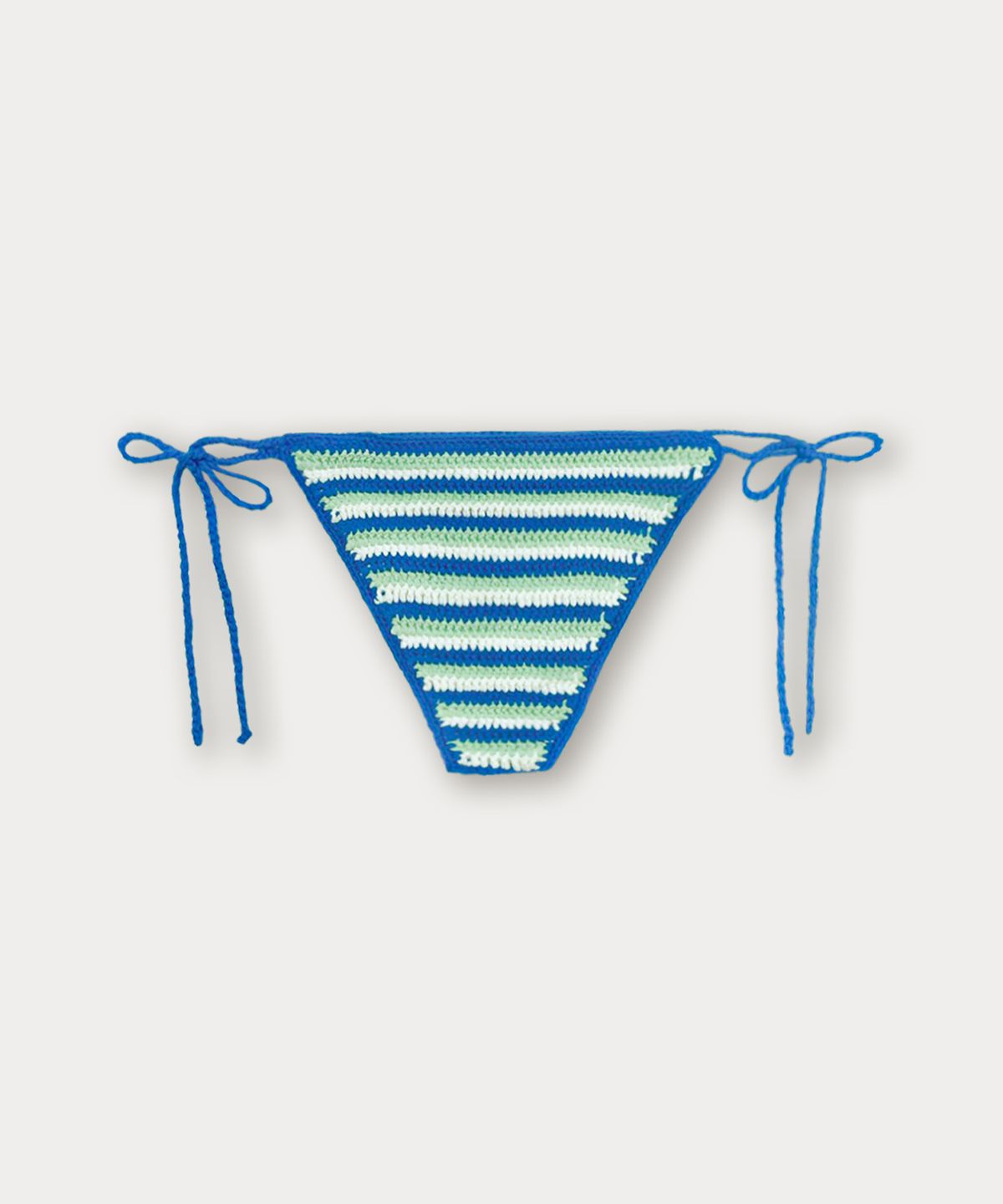 썸웨어버터(SOMEWHEREBUTTER) Handmade Stripe Knit Bikini - Blue