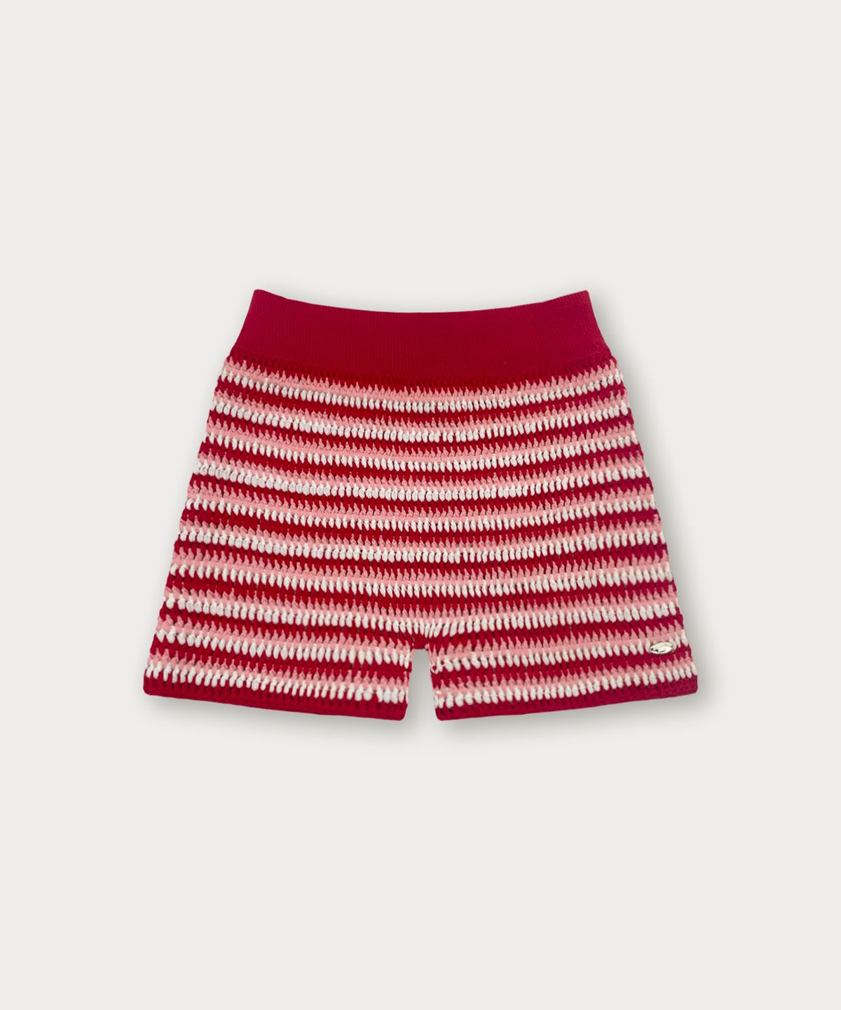 썸웨어버터(SOMEWHEREBUTTER) Handmade Stripe Knit Pants - Red