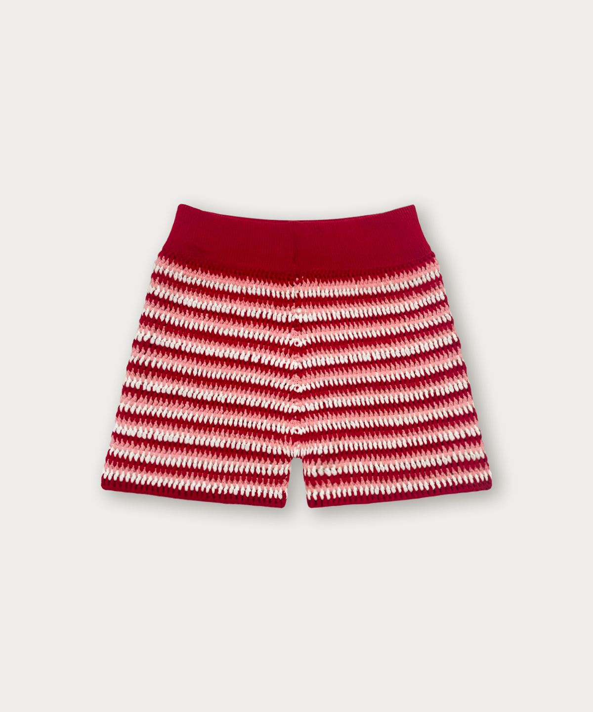 썸웨어버터(SOMEWHEREBUTTER) Handmade Stripe Knit Pants - Red