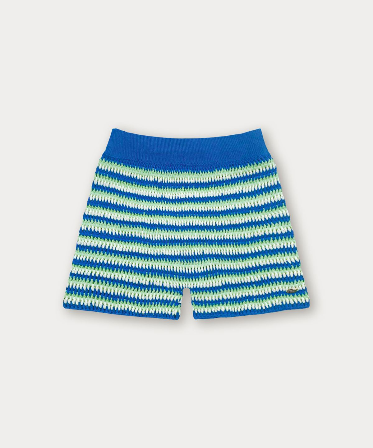 썸웨어버터(SOMEWHEREBUTTER) Handmade Stripe Knit Pants - Blue