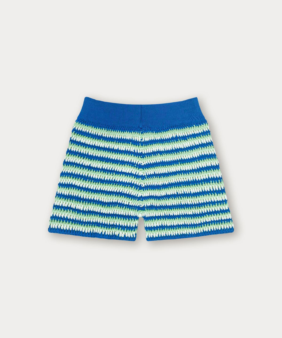 썸웨어버터(SOMEWHEREBUTTER) Handmade Stripe Knit Pants - Blue