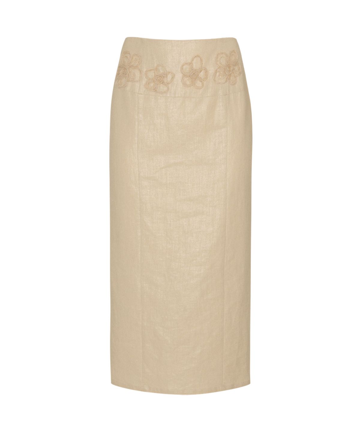 루루서울(LOULOUSEOUL) Shiny Flower Skirt (Beige)