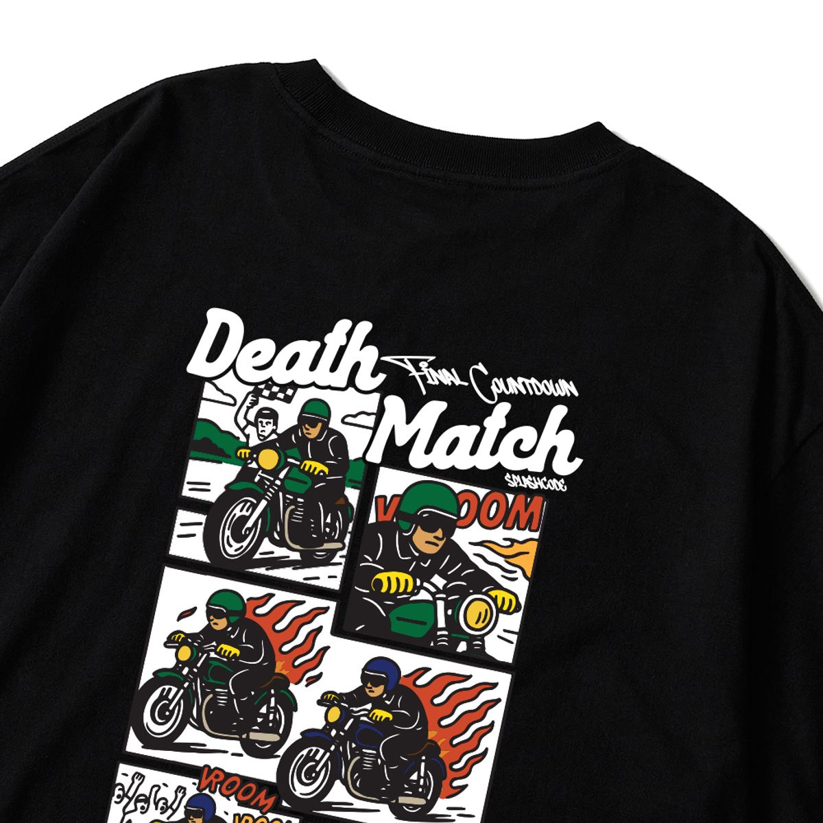 스플래시코드(SPLASHCODE) 반팔 티셔츠 블랙 - 데스매치 카툰(Death Match Cartoon)