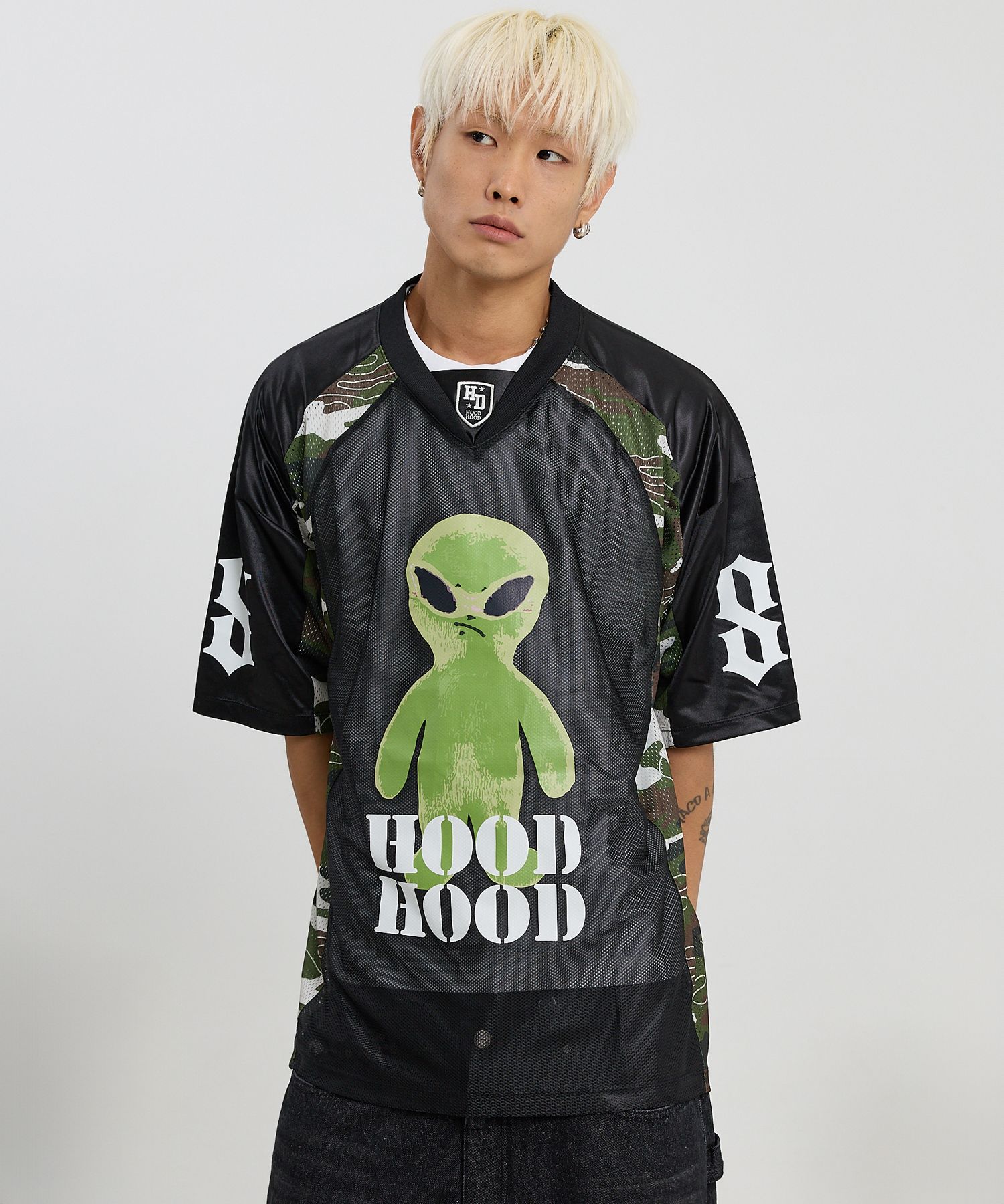MUSINSA公式 | HOODHOOD エイリアングラフィックメッシュジャージ半袖T