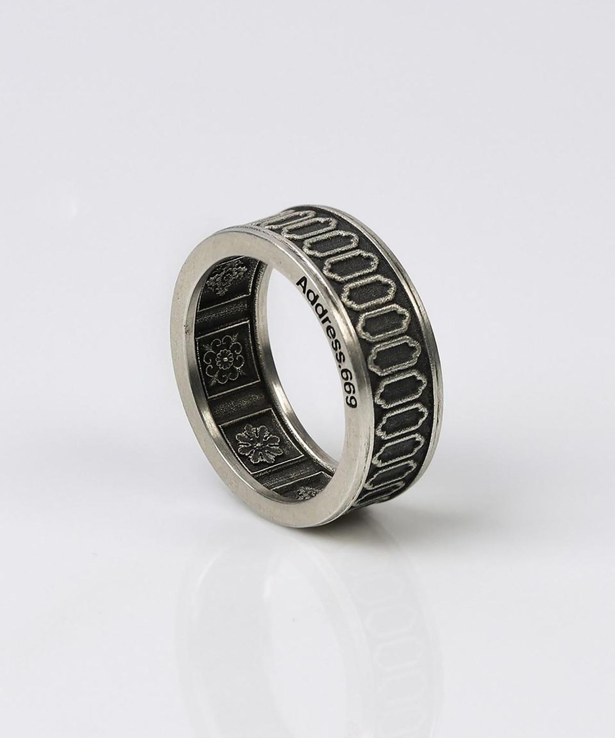 어드레스669(ADDRESS669) INTERIOR PATTERN SILVER RING #8