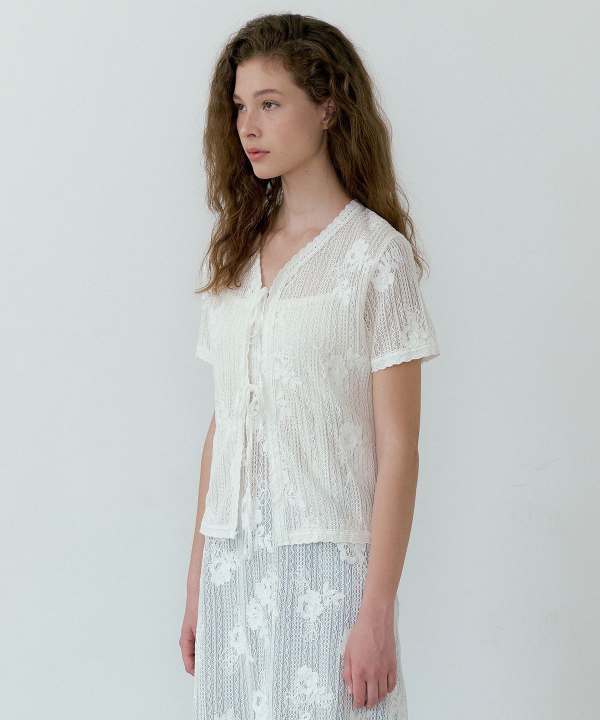 루시르주(LUCIR ZU) Wildflower Lace cardigan (ivory)