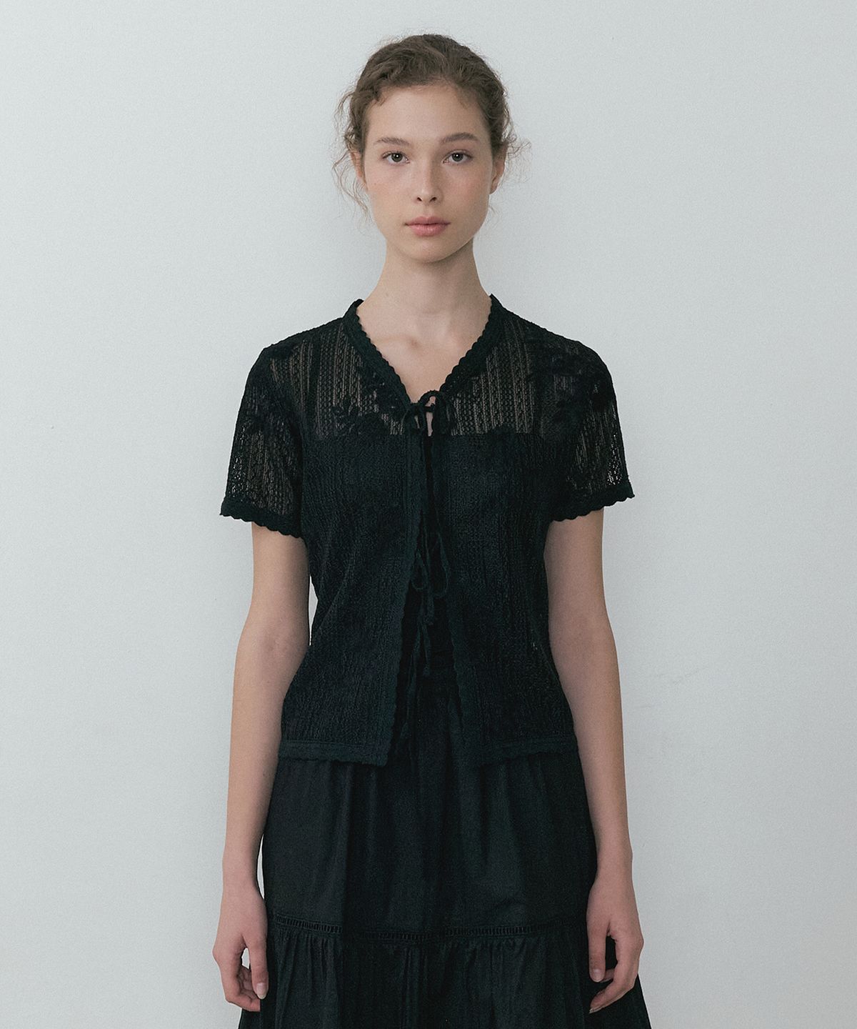 루시르주(LUCIR ZU) Wildflower Lace cardigan (black)