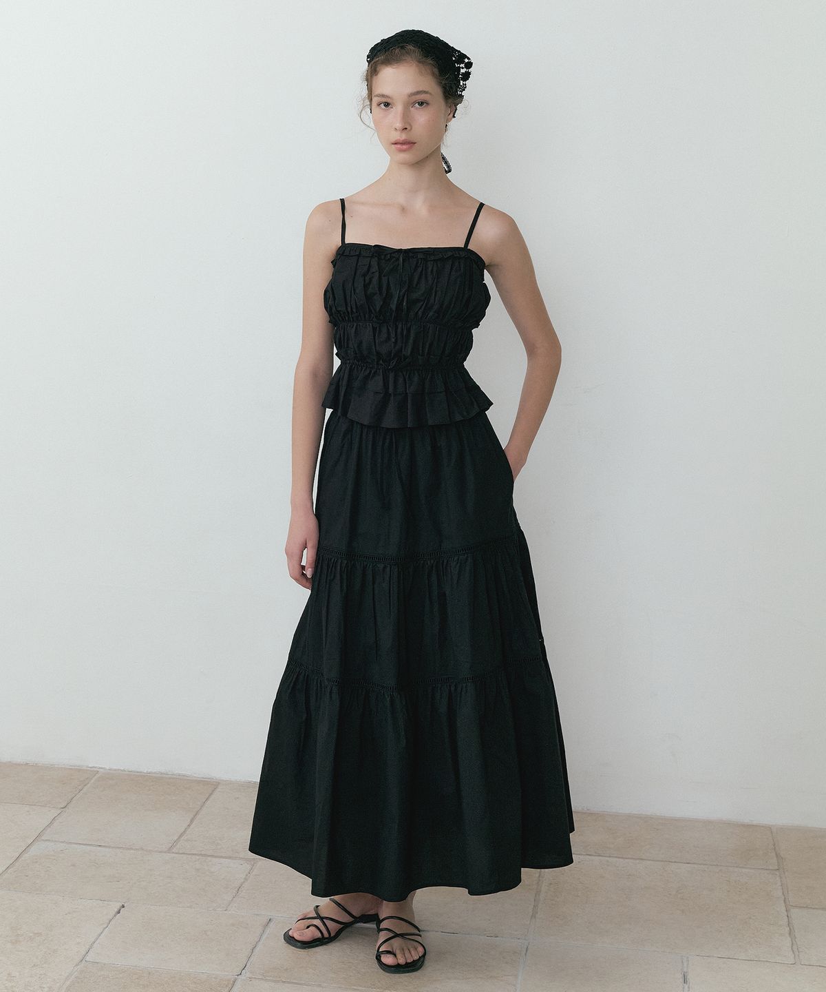 루시르주(LUCIR ZU) Romantic Cancan Skirt (black)