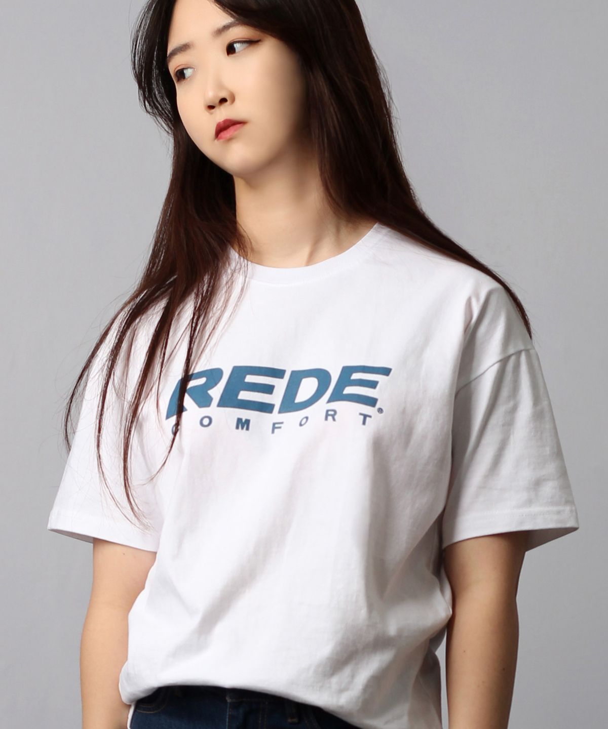리디(REDE) 16수 BIO 컴폴트 체스트 로고 미니멀 오버핏 반팔티