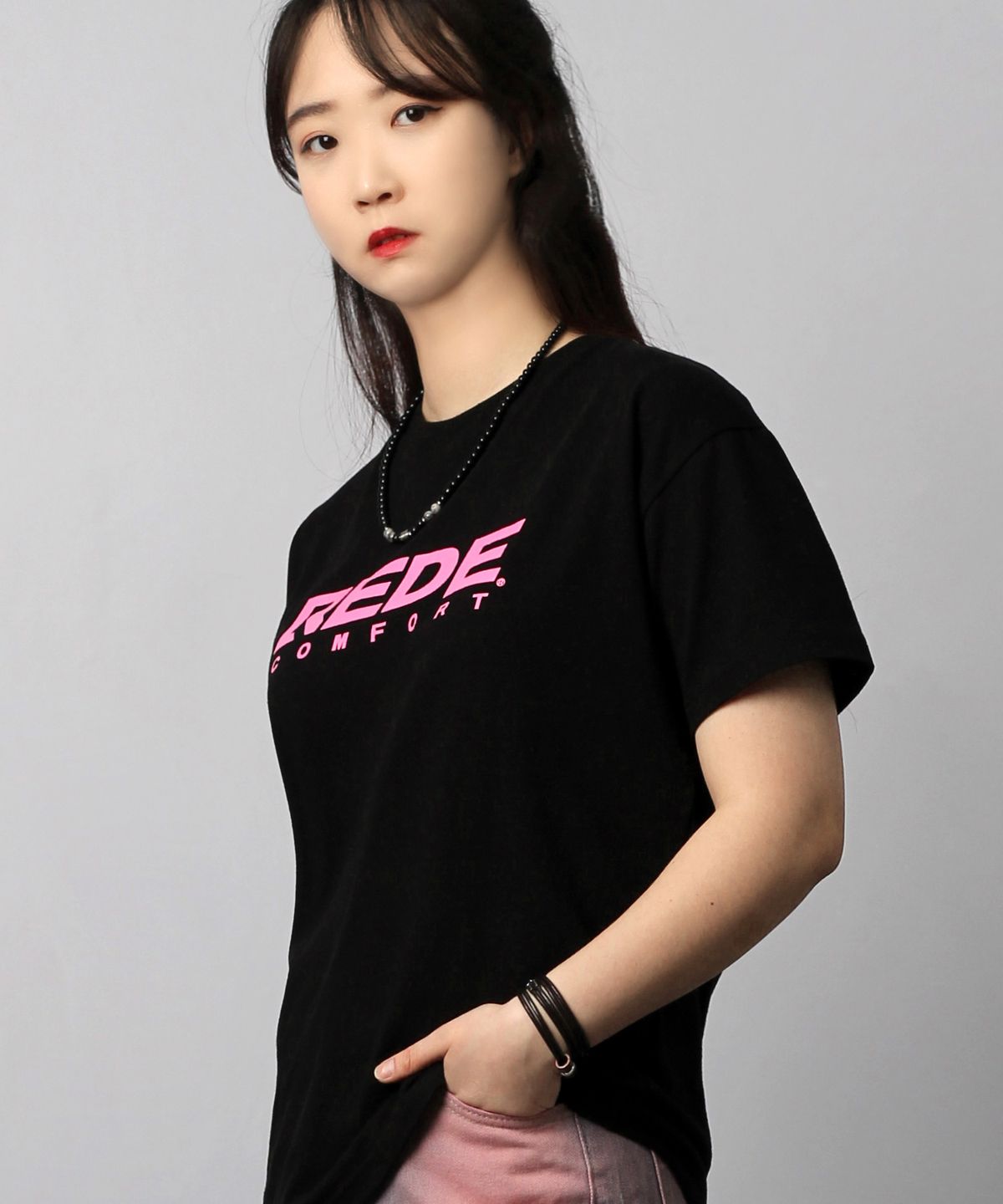 리디(REDE) 16수 BIO 컴폴트 체스트 로고 미니멀 오버핏 반팔티