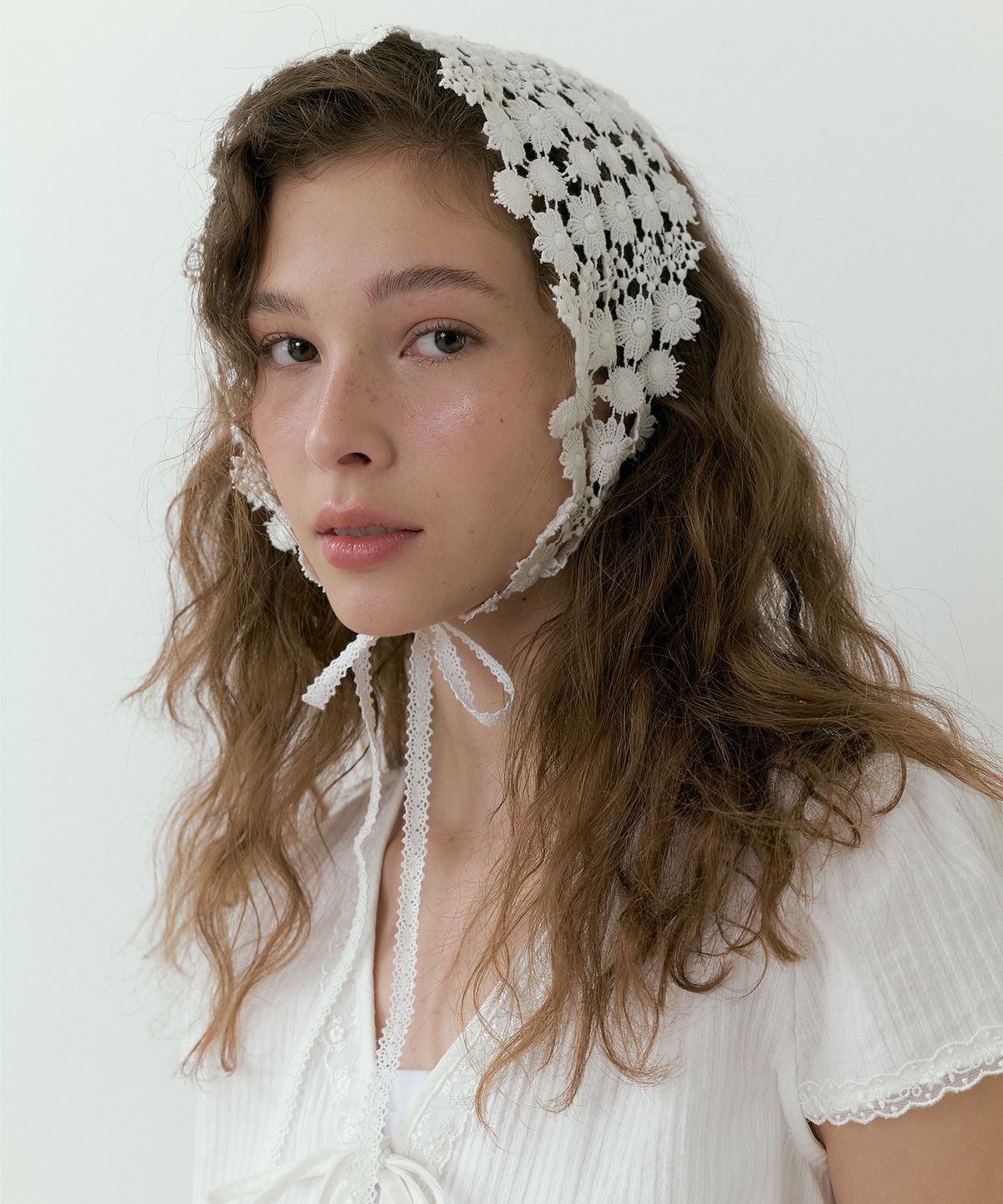 루시르주(LUCIR ZU) Lace Scarlett Bandana (ivory)