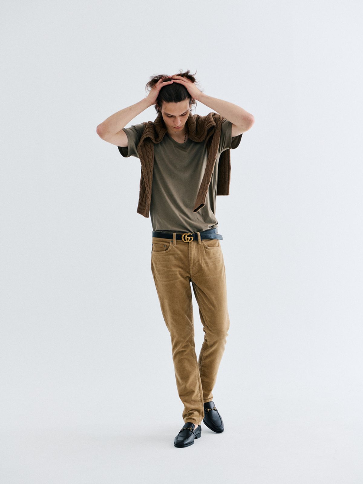 고저(GOZER) UNDER HALF T-SHIRT_LIGHT KHAKI