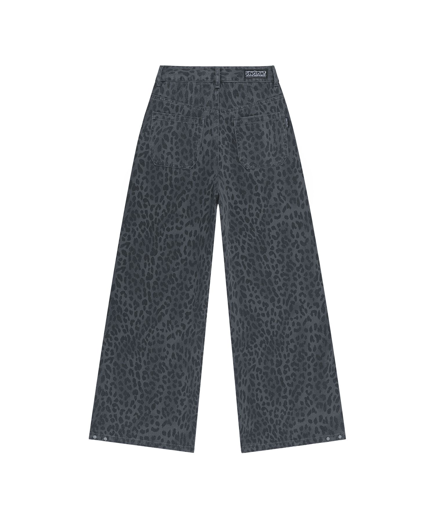 MUSINSA | ODDSTUDIO Salt Wash Leopard Diagonal Cut Pants