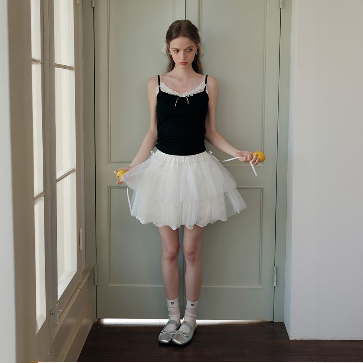 쎄무아듀(CEST MOIDEW) Cest_Ruffle lace slim camisole