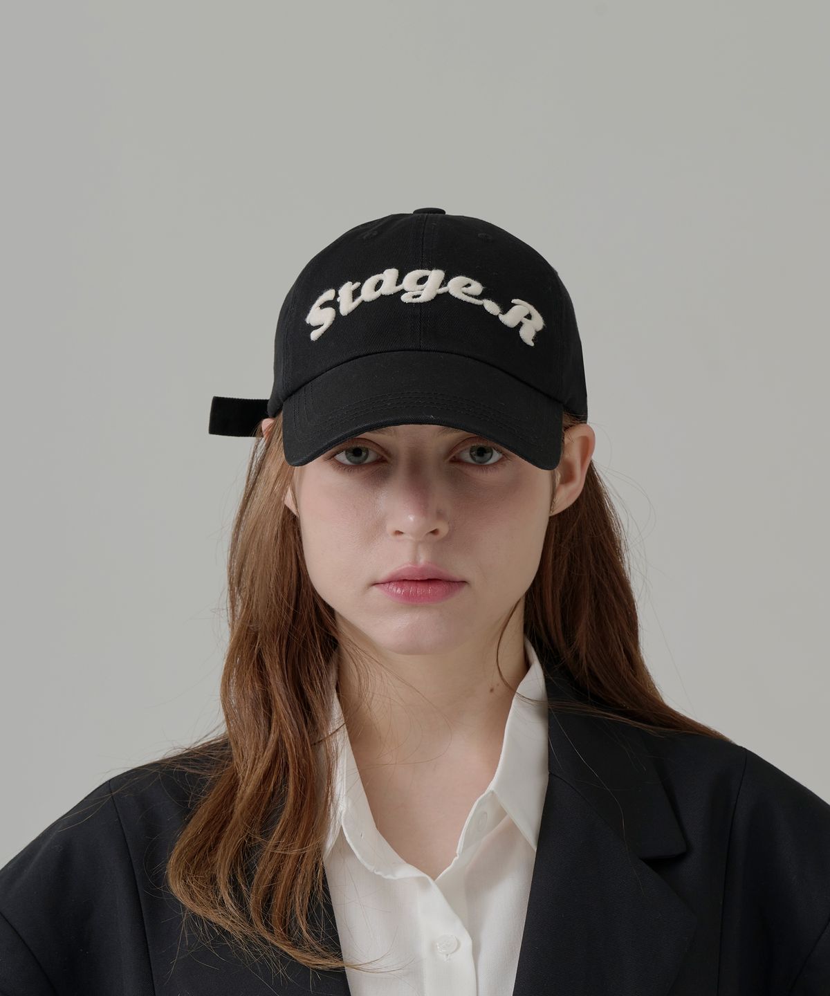 스테이지알(STAGE.R) 볼륨 로고 워싱 볼캡 [블랙]