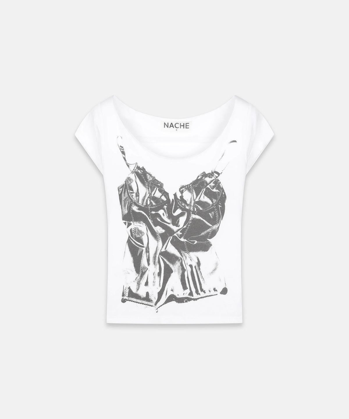 나체(NACHE) SLIP X-RAY PRINTED T-SHIRT IVORY
