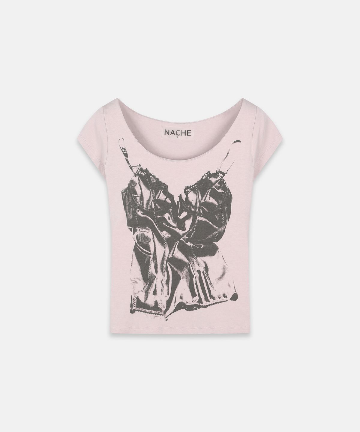 나체(NACHE) SLIP X-RAY PRINTED T-SHIRT DUSTY PINK