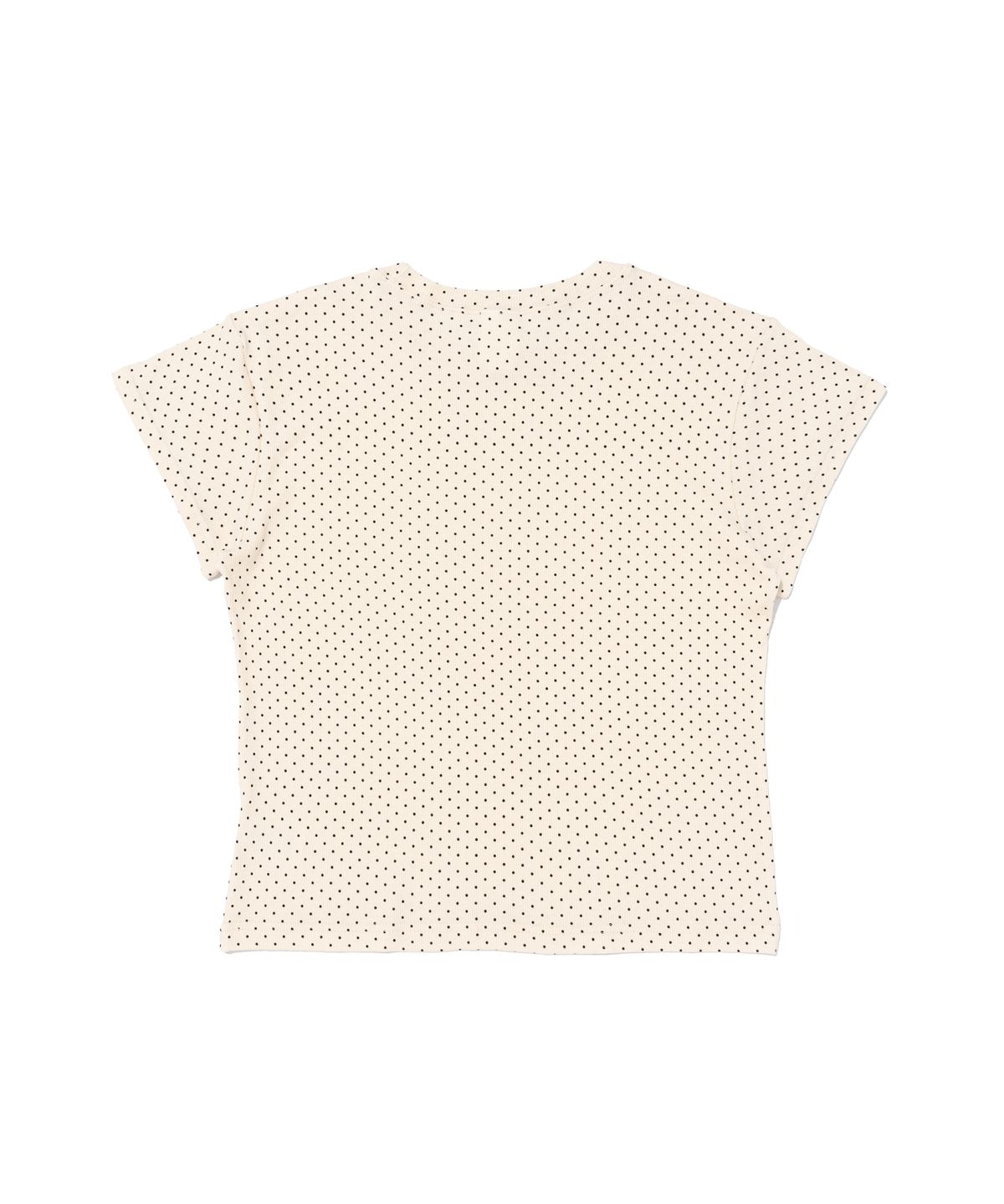 카고브로스 포 우먼(CARGOBROS FOR WOMAN) 도트 패턴 숏 반팔 티셔츠 (아이보리)