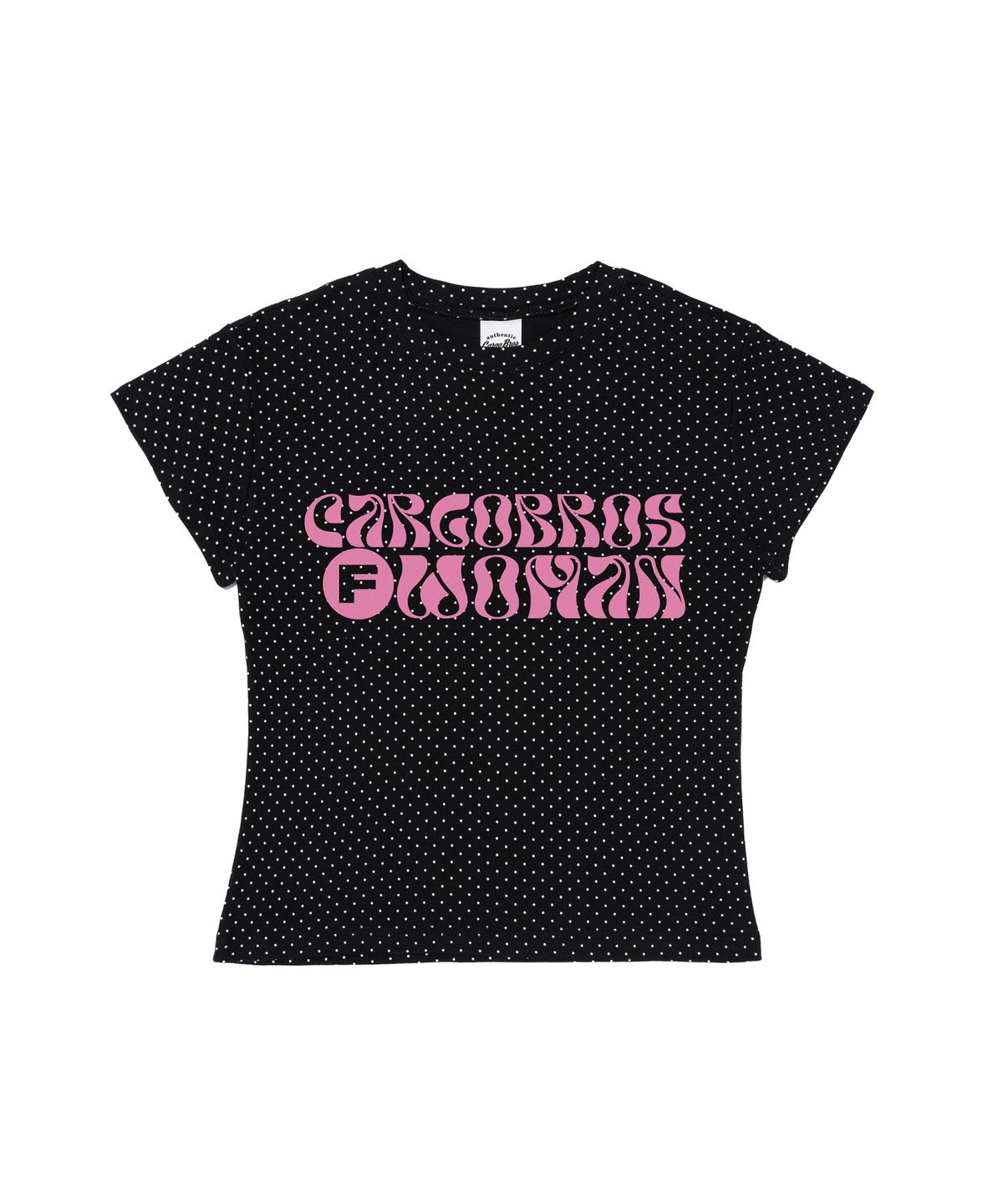 카고브로스 포 우먼(CARGOBROS FOR WOMAN) 도트 패턴 숏 반팔 티셔츠 (블랙)