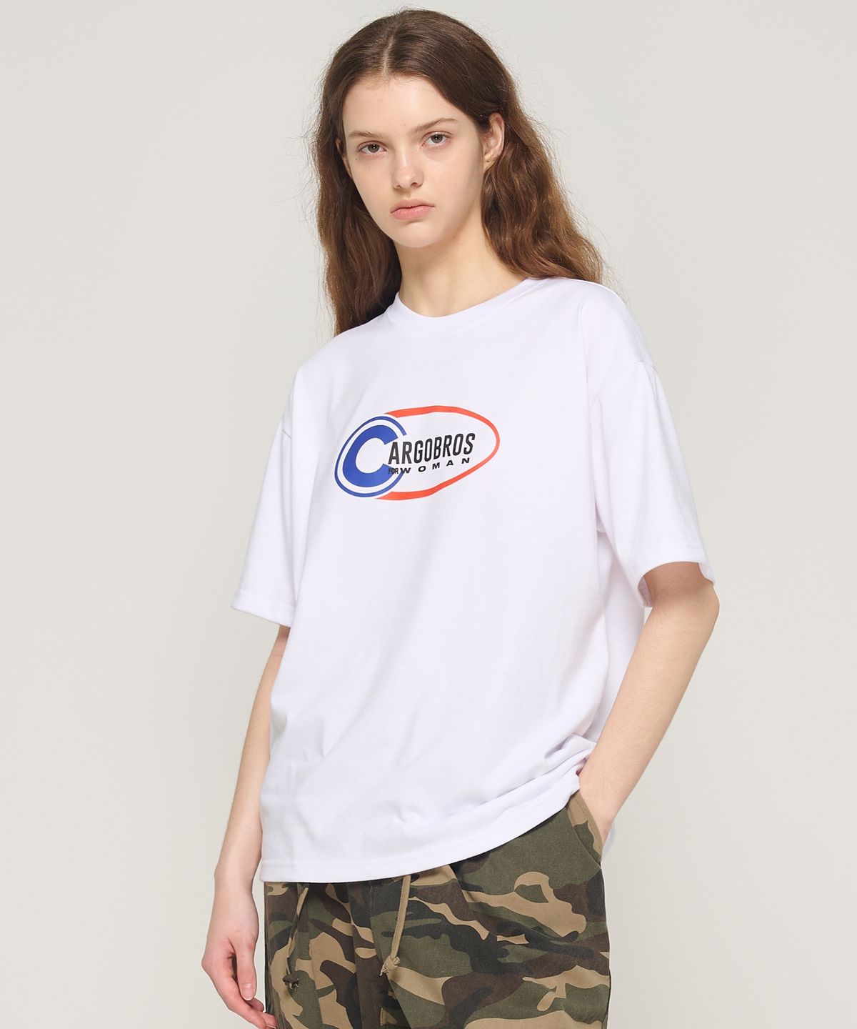 카고브로스 포 우먼(CARGOBROS FOR WOMAN) C 서클 반팔 티셔츠 (화이트)
