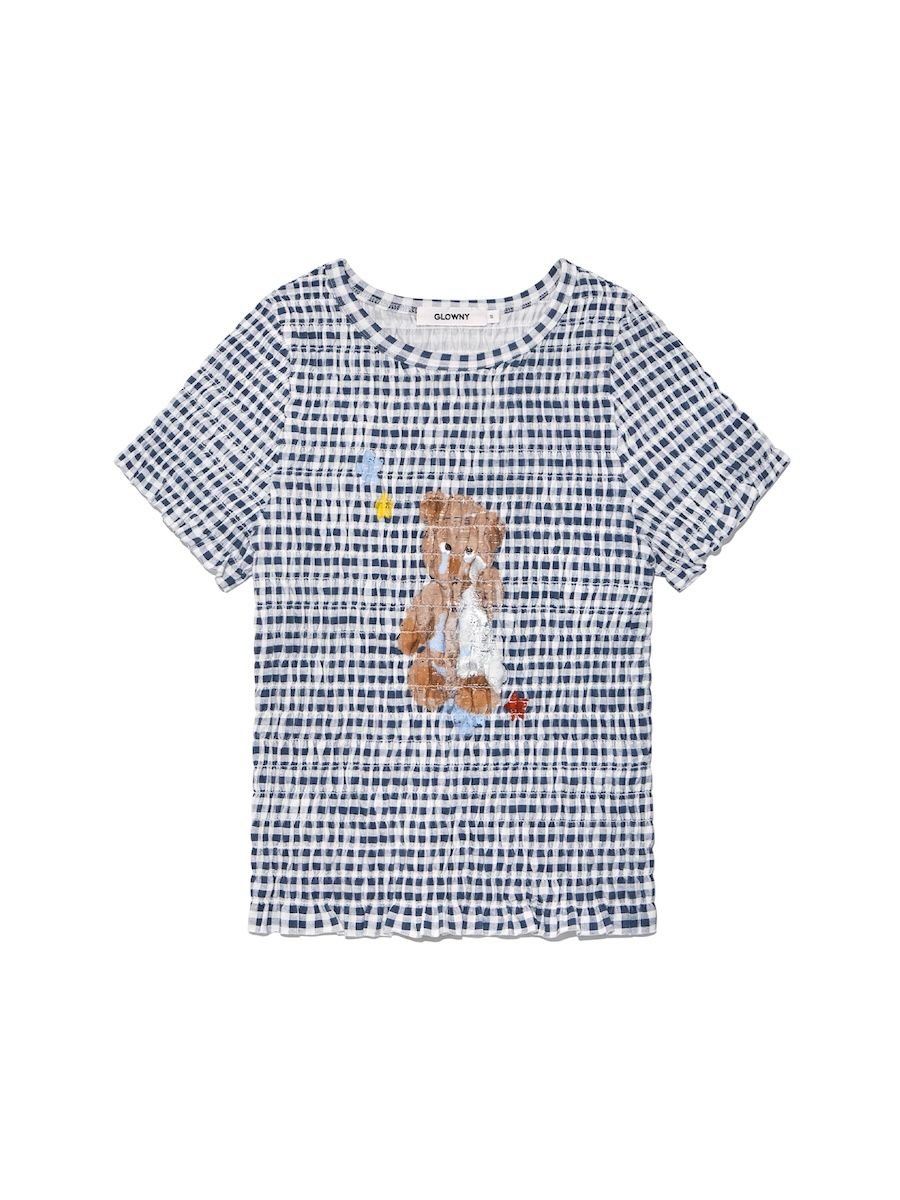 【GLOWNY】25HS★(S,M,L) CRYING BABY SMOKE TOP MUSINSA公式 | GLOWNY CRYING BABY SMOKE TOP (NAVY)