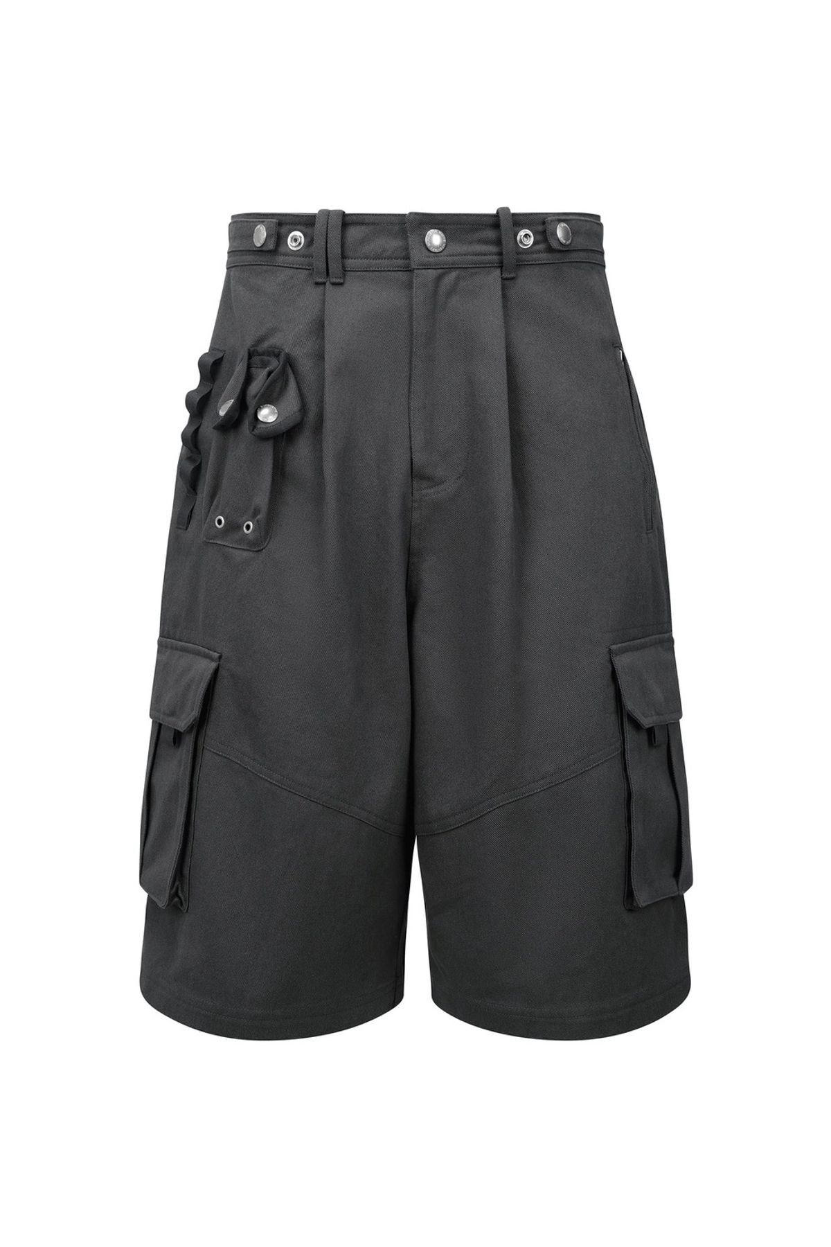 나체(NACHE) WIDE CARGO HALF PANTS (UNISEX) CHARCOAL