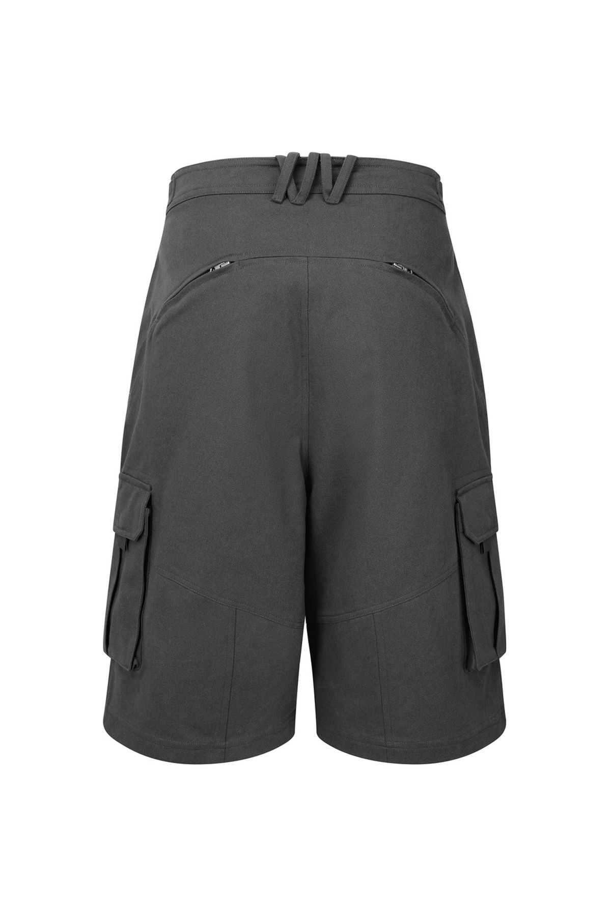 나체(NACHE) WIDE CARGO HALF PANTS (UNISEX) CHARCOAL