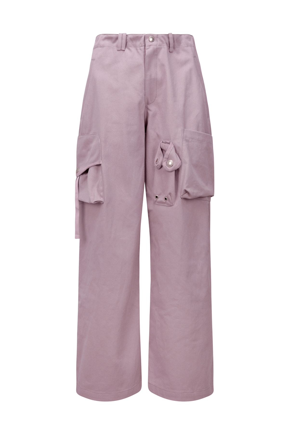 나체(NACHE) STRAP WIDE CARGO PANTS (UNISEX) DUSTY PINK