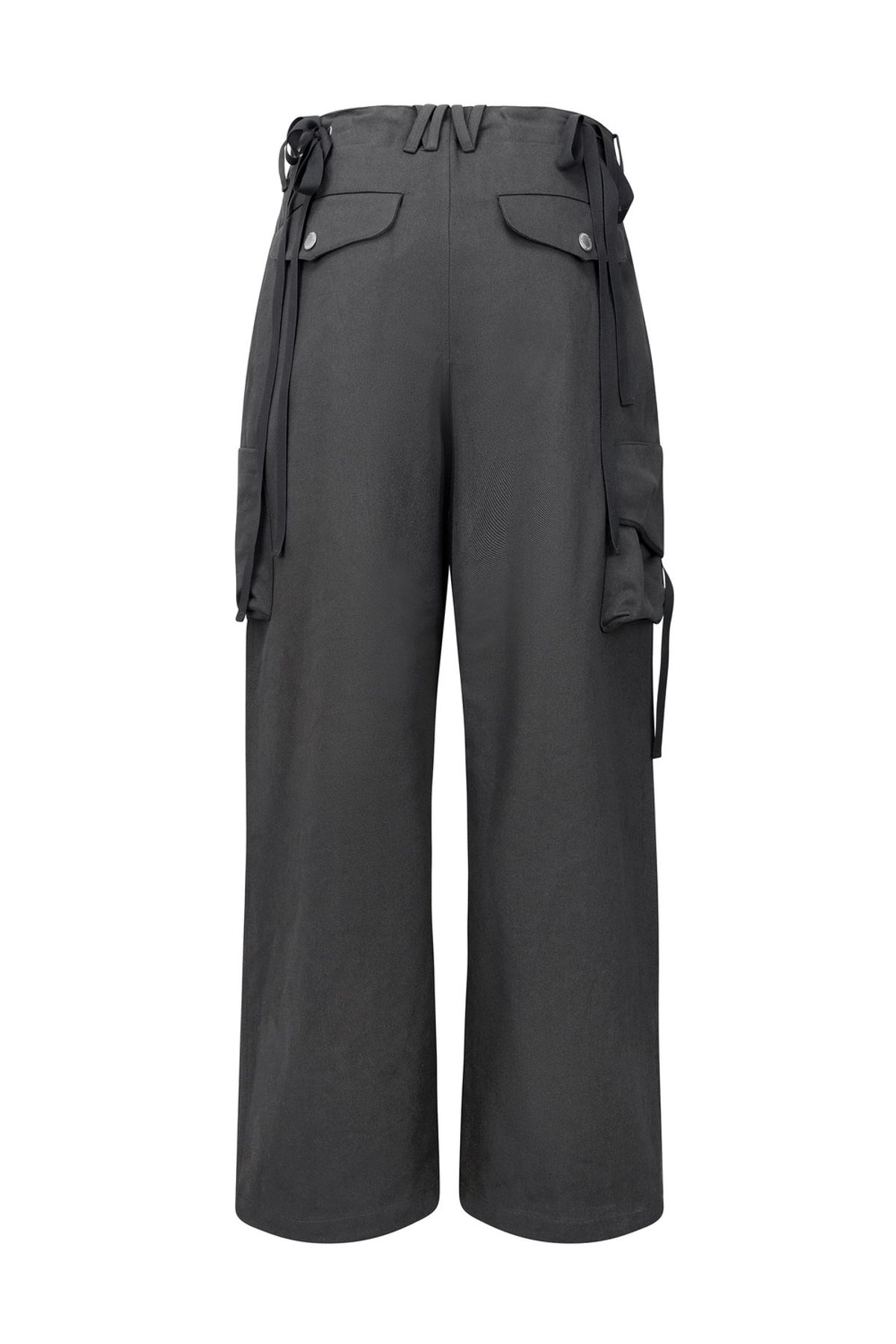 나체(NACHE) STRAP WIDE CARGO PANTS (UNISEX) CHARCOAL
