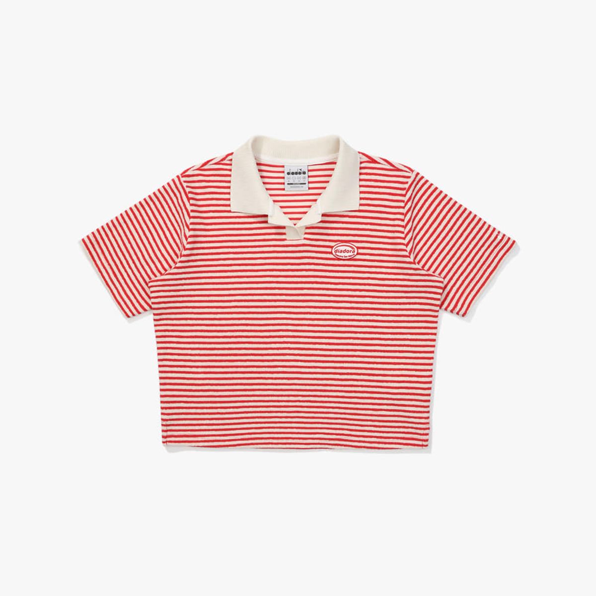 디아도라(diadora) 테리 카라 반팔 티셔츠 RED PATTERN