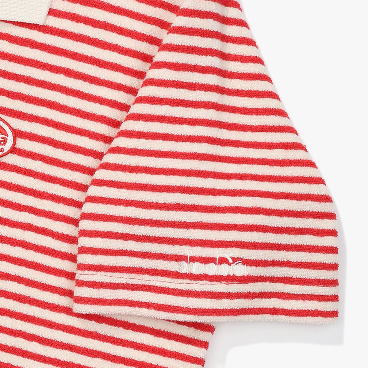 디아도라(diadora) 테리 카라 반팔 티셔츠 RED PATTERN