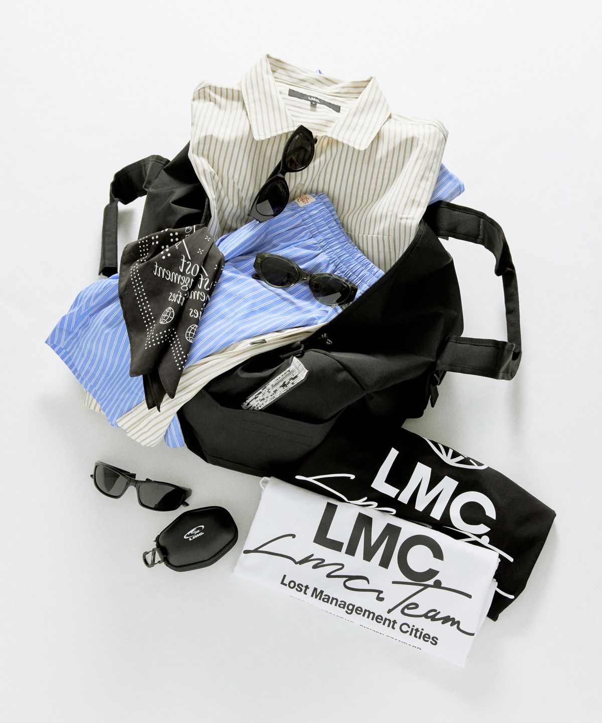 엘엠씨(LMC) STRIPE RESORT SHORT PANTS ivory