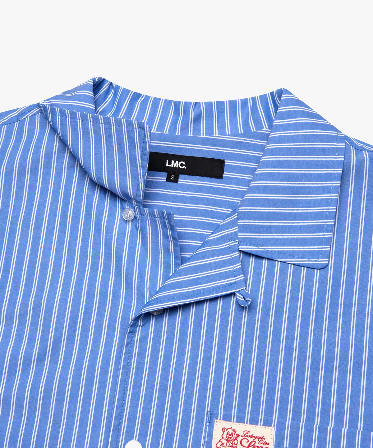 엘엠씨(LMC) STRIPE RESORT SHORT SLV SHIRT blue