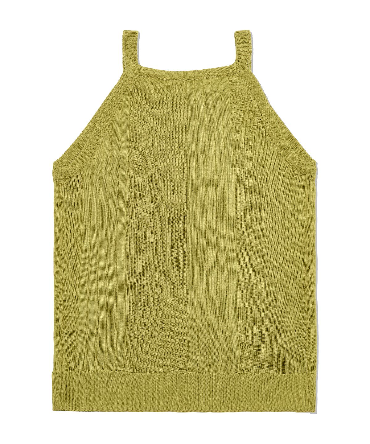 피스메이커(PIECE MAKER) RIBBED HALTER NECK KNIT (OLIVE)