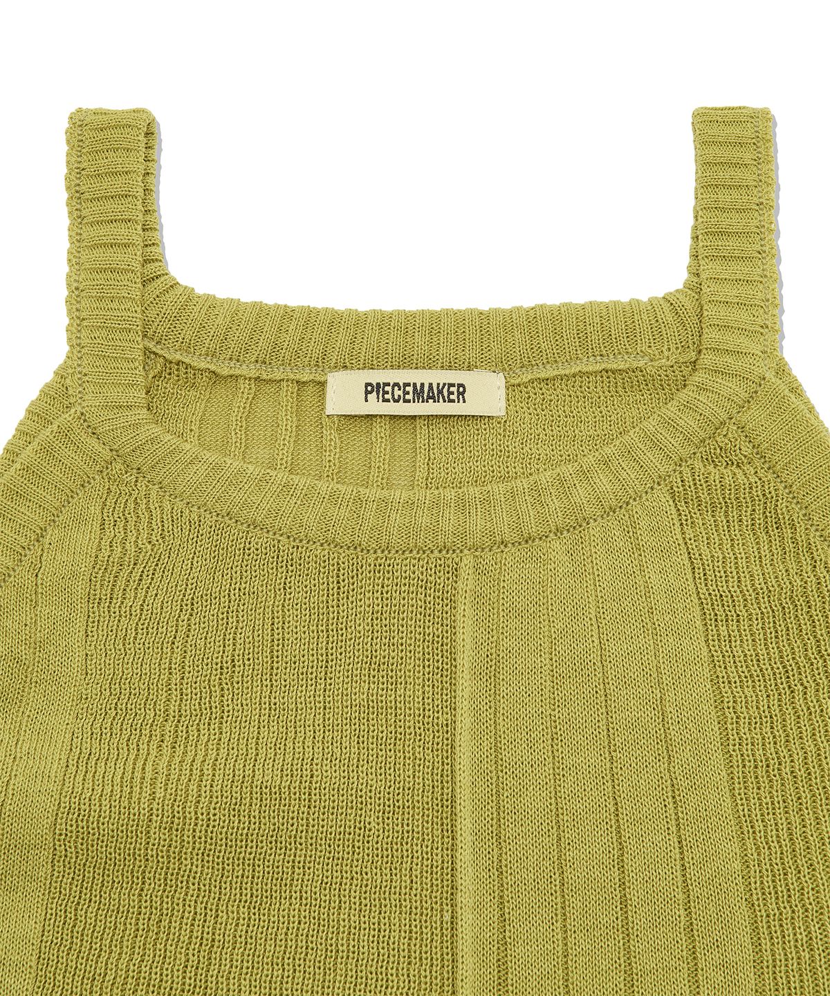 피스메이커(PIECE MAKER) RIBBED HALTER NECK KNIT (OLIVE)