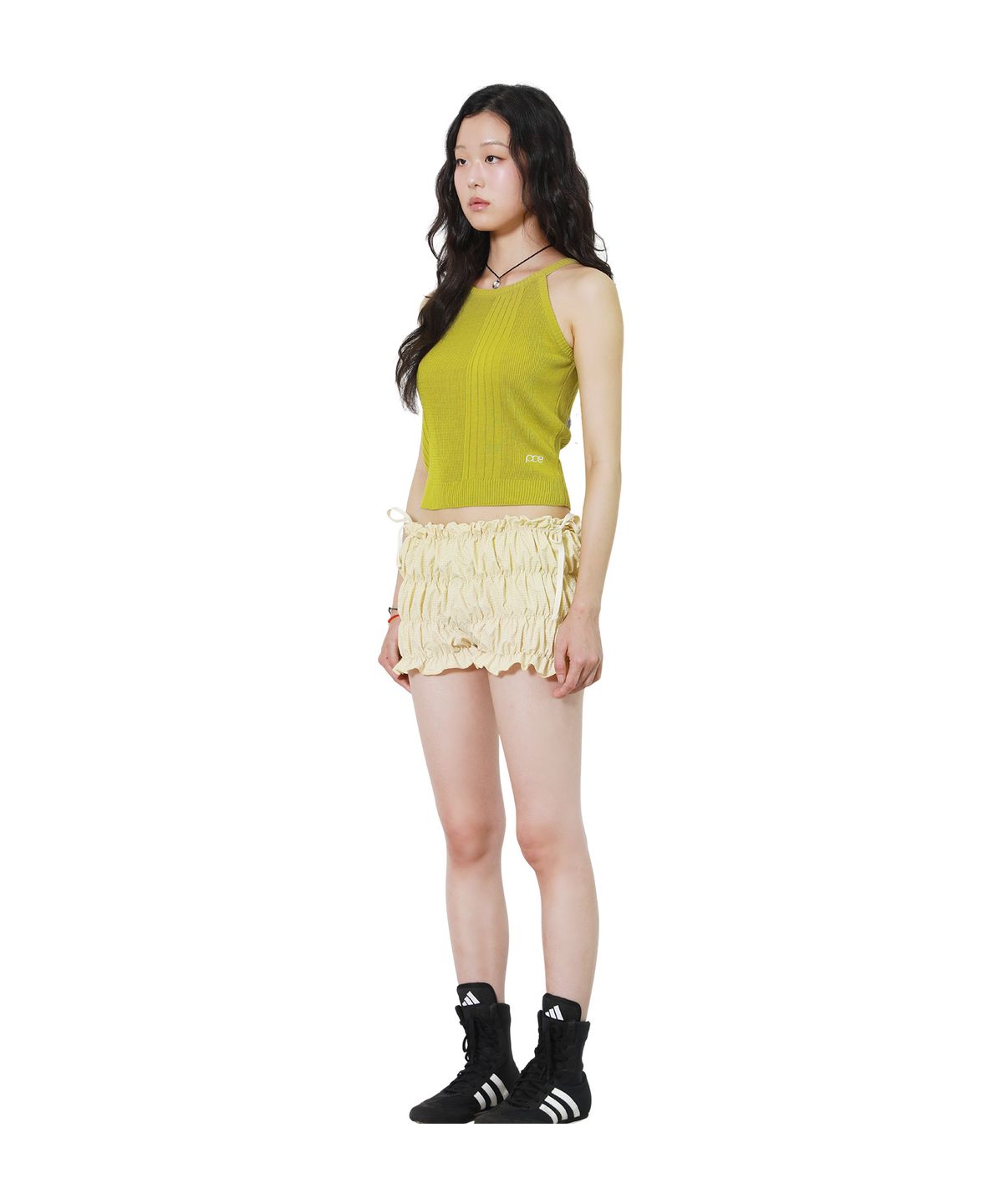 피스메이커(PIECE MAKER) RIBBED HALTER NECK KNIT (OLIVE)