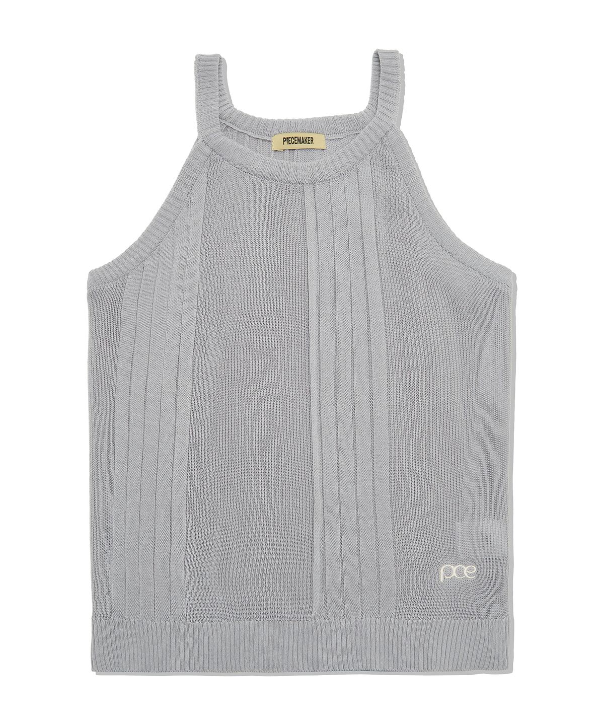 피스메이커(PIECE MAKER) RIBBED HALTER NECK KNIT (GREY)