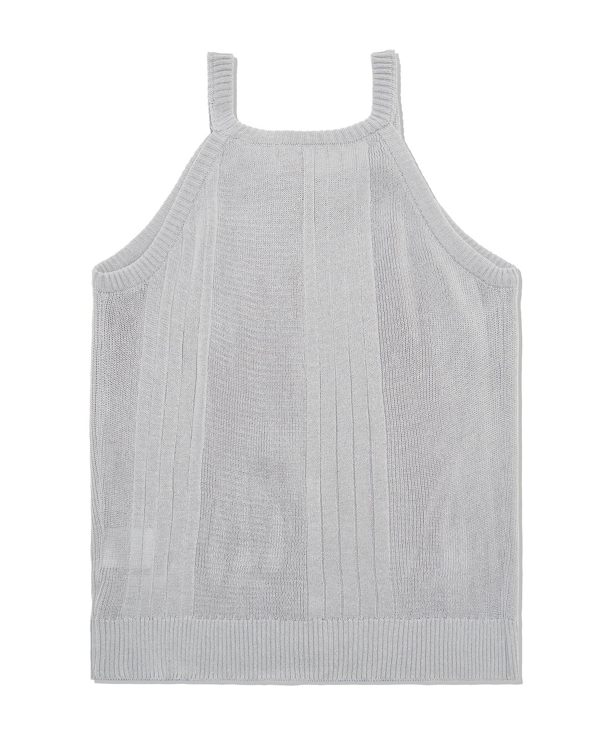 피스메이커(PIECE MAKER) RIBBED HALTER NECK KNIT (GREY)