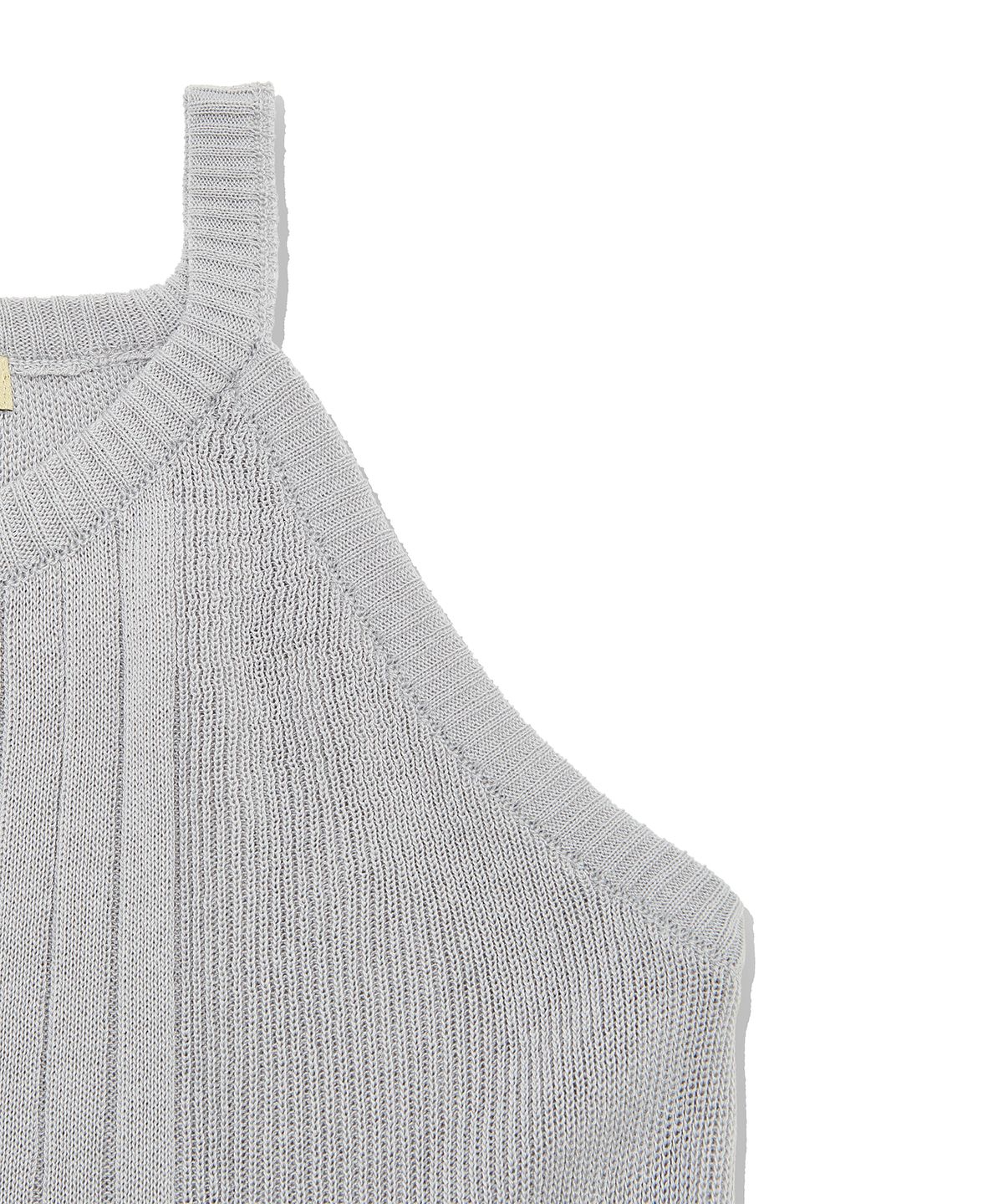 피스메이커(PIECE MAKER) RIBBED HALTER NECK KNIT (GREY)