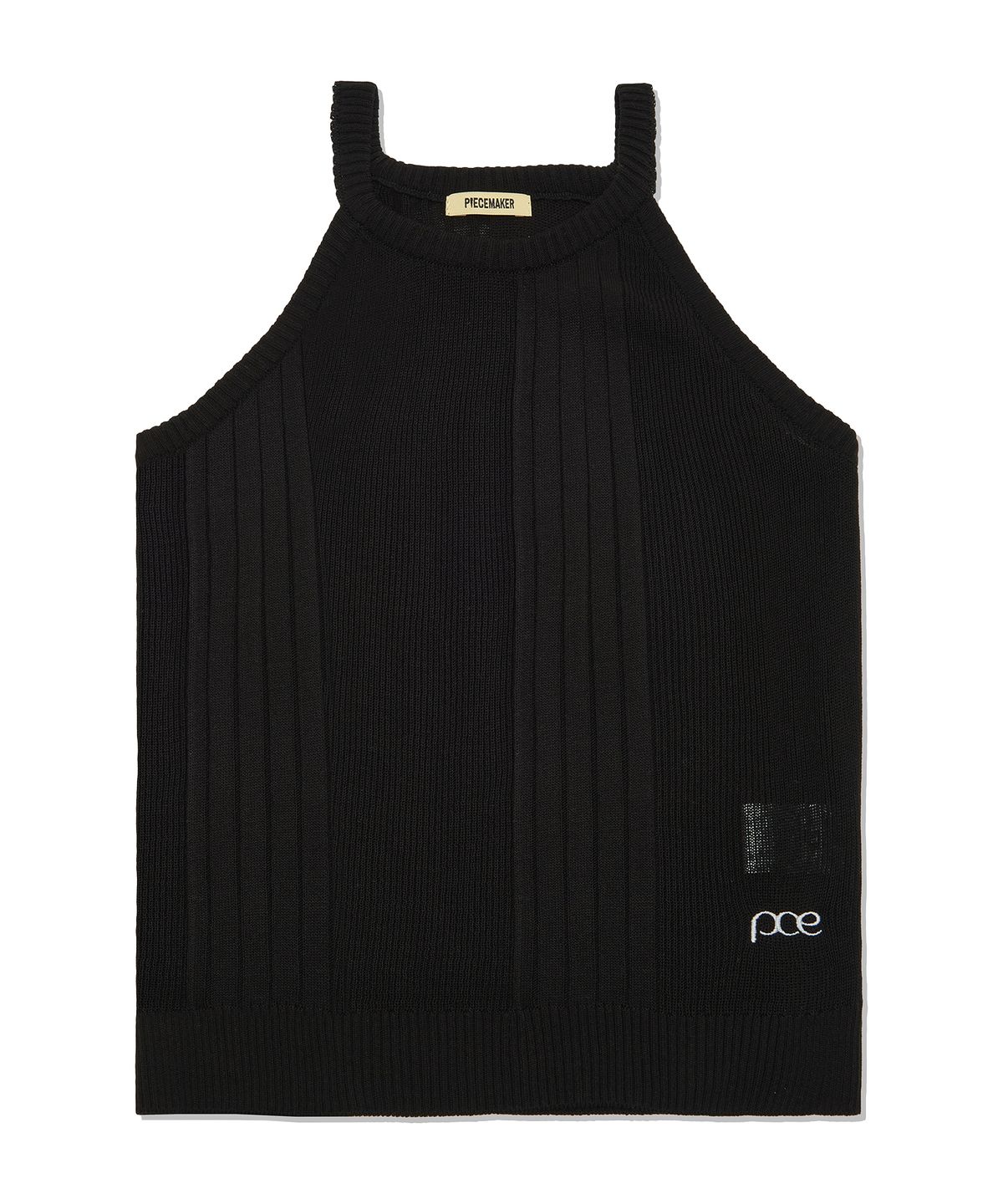 피스메이커(PIECE MAKER) RIBBED HALTER NECK KNIT (BLACK)