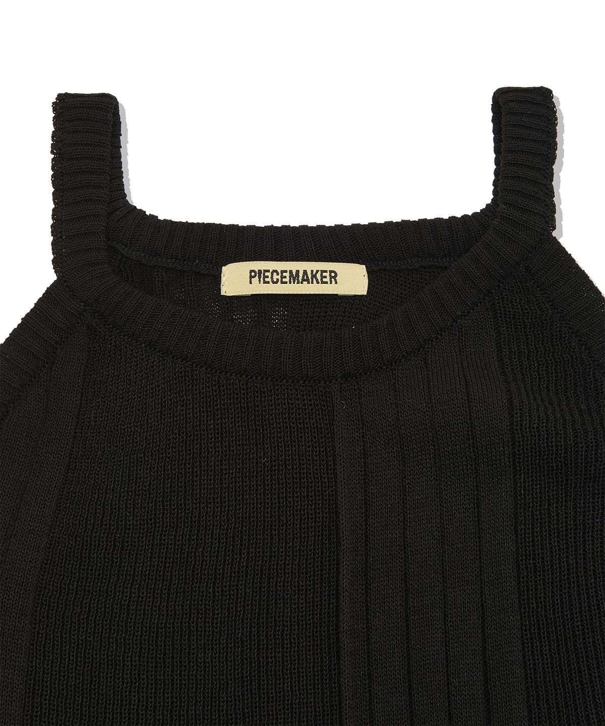피스메이커(PIECE MAKER) RIBBED HALTER NECK KNIT (BLACK)