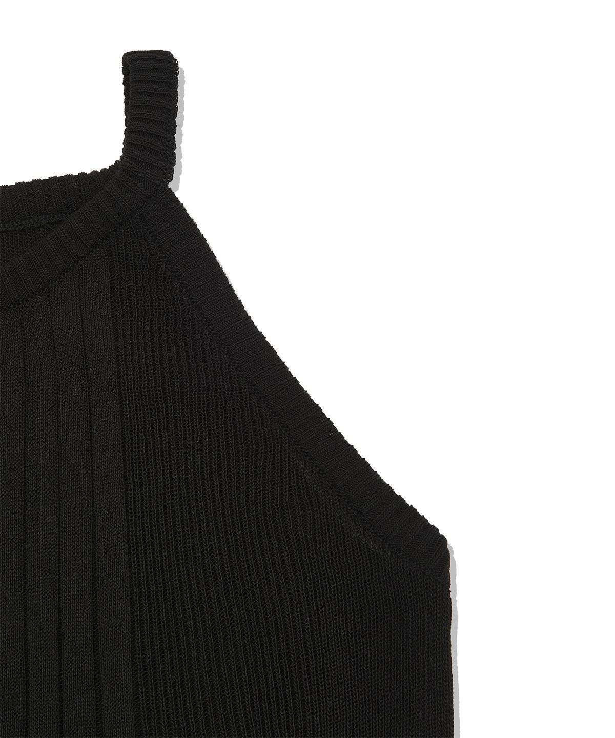 피스메이커(PIECE MAKER) RIBBED HALTER NECK KNIT (BLACK)