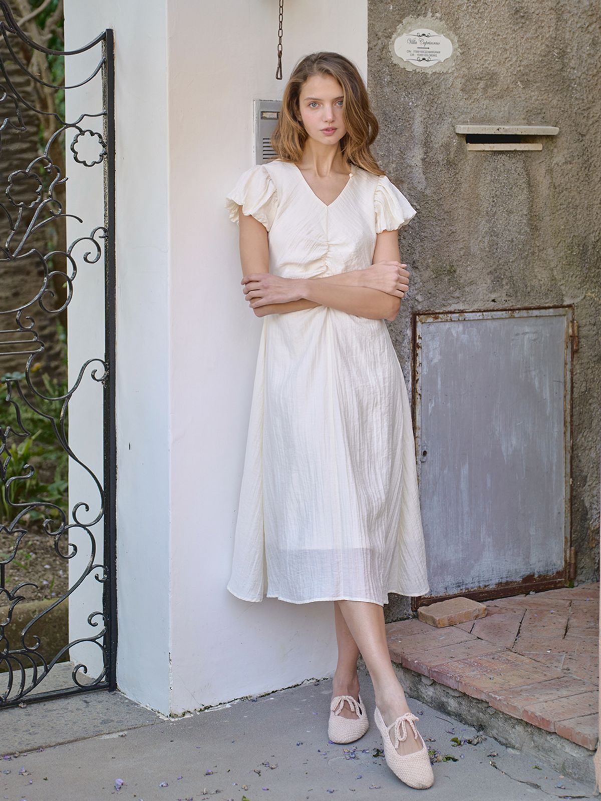 랭앤루(LANGNLU) SORA Shirring Dress(소라)_CREAM