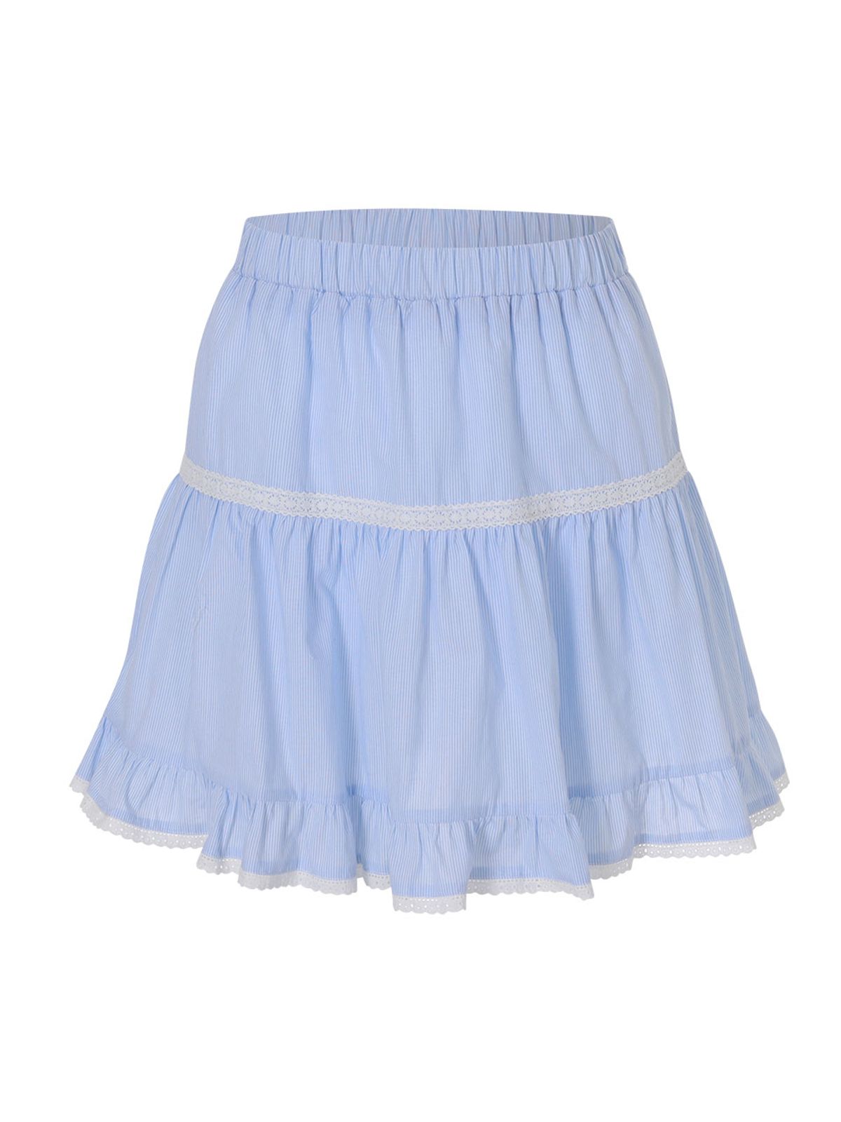 랭앤루(LANGNLU) CAPRI Lace Banding Skirt(카프리)_LIGHT BLUE